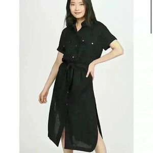 DL1961 Black Fire Island Belted Utility Dress